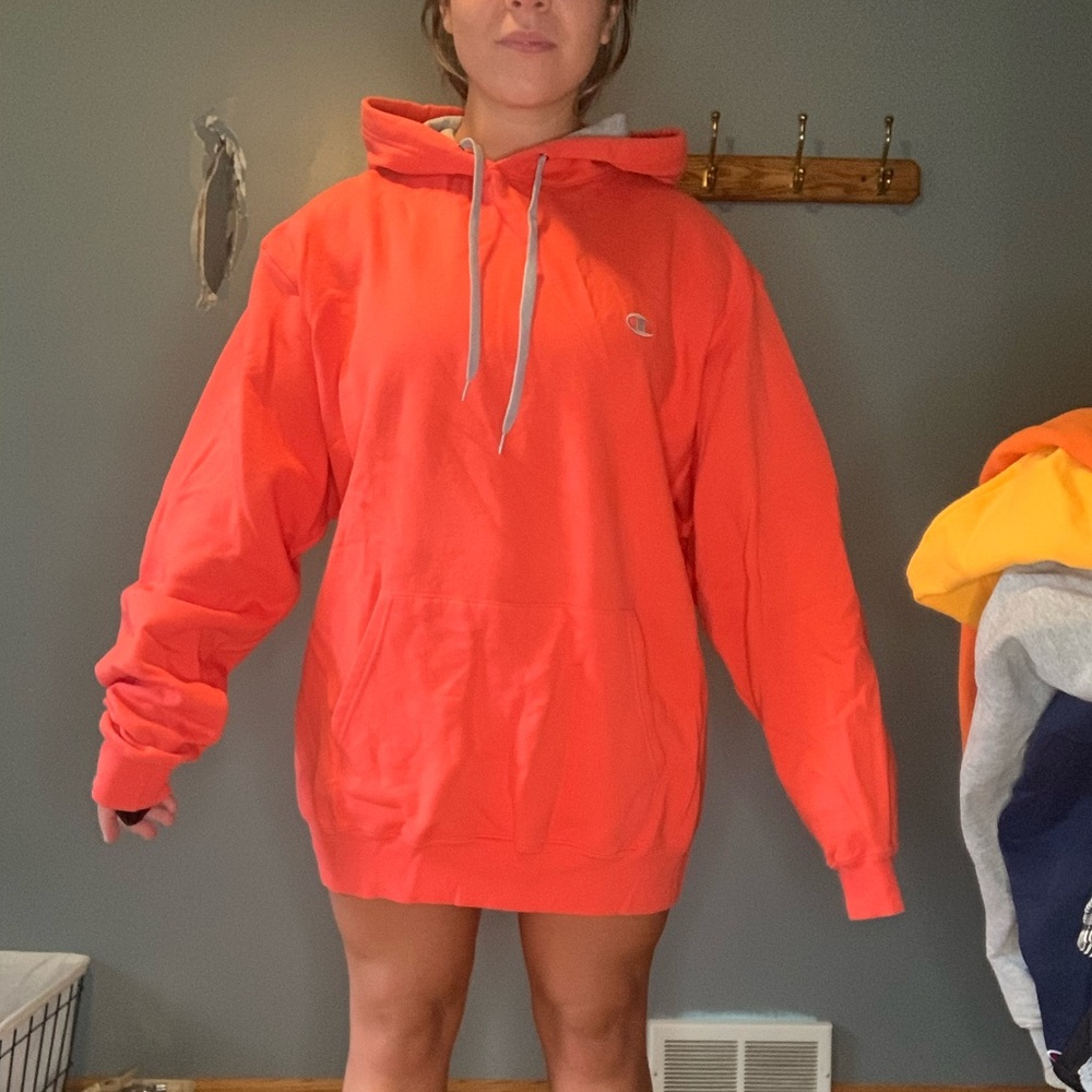 Champion salmon hoodie sweatshirt